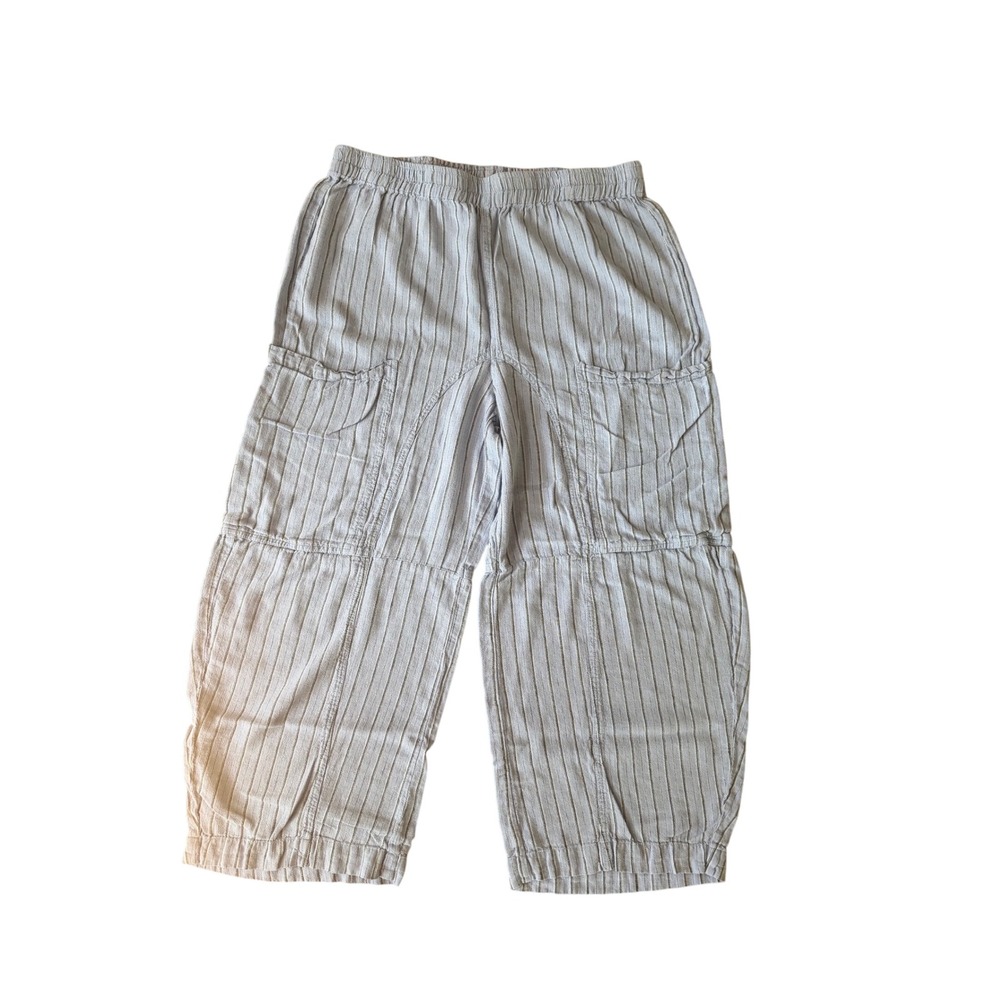 Urban Outfitters Striped Crop Cargo Pants Blue Grey Elastic Waist Large
